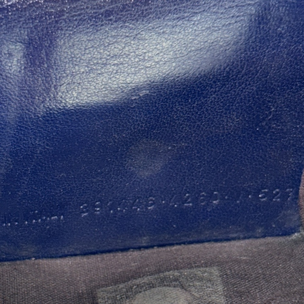 Balenciaga Navy Blue Croc-Embossed Trifold Compact Wallet - Picture 6 of 15